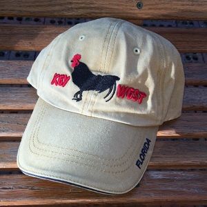 Key West Florida Rooster hat 6 panel adjustable back strap cap